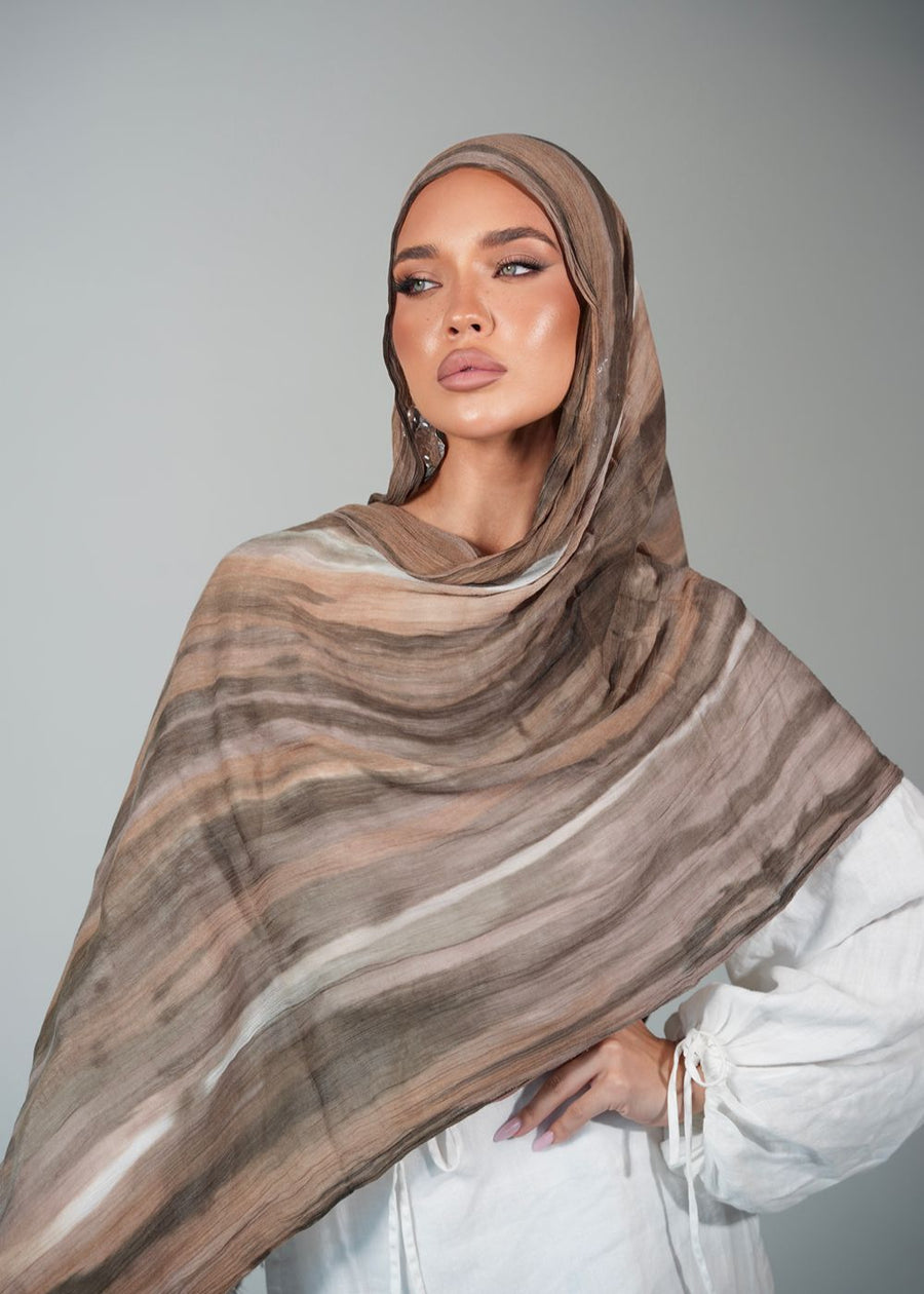 Cacao Cream Crinkle Rayon