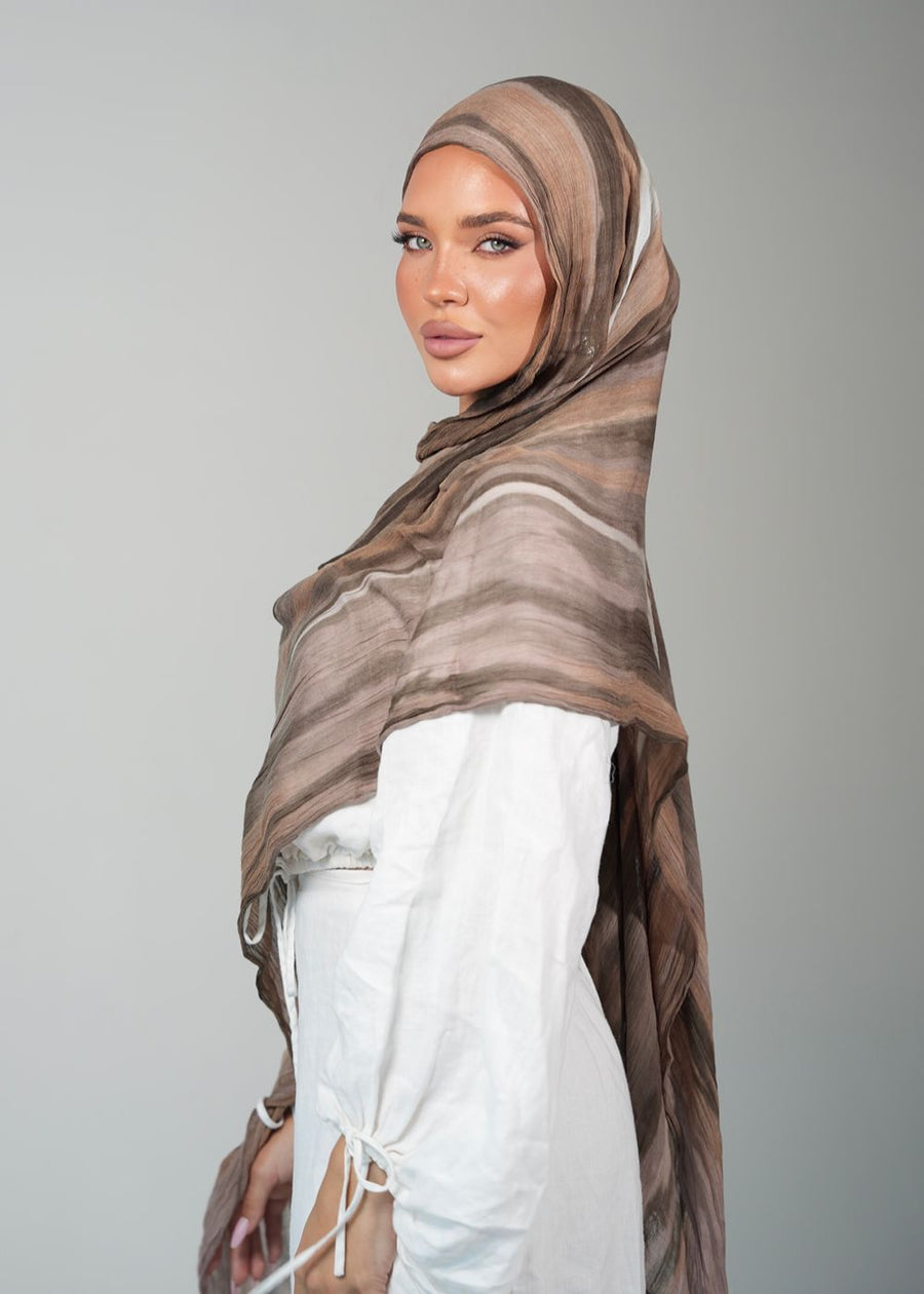 Cacao Cream Crinkle Rayon