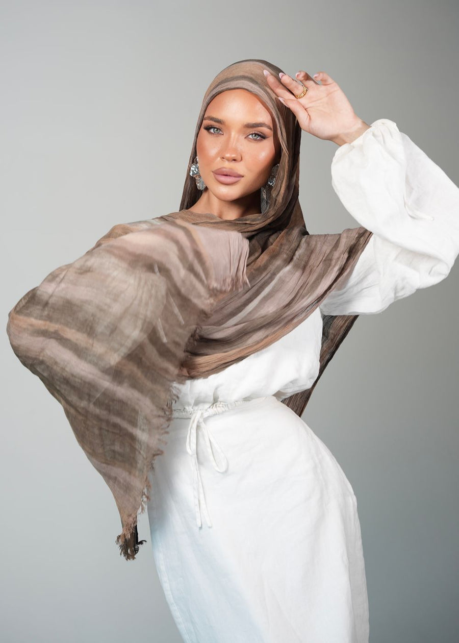Cacao Cream Crinkle Rayon