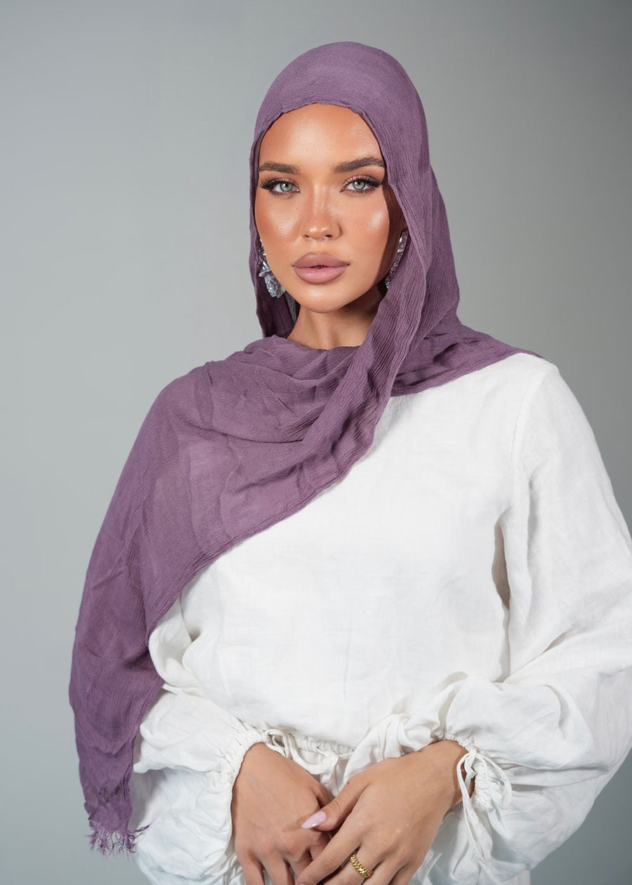 Cashmere Plum Crinkle Rayon