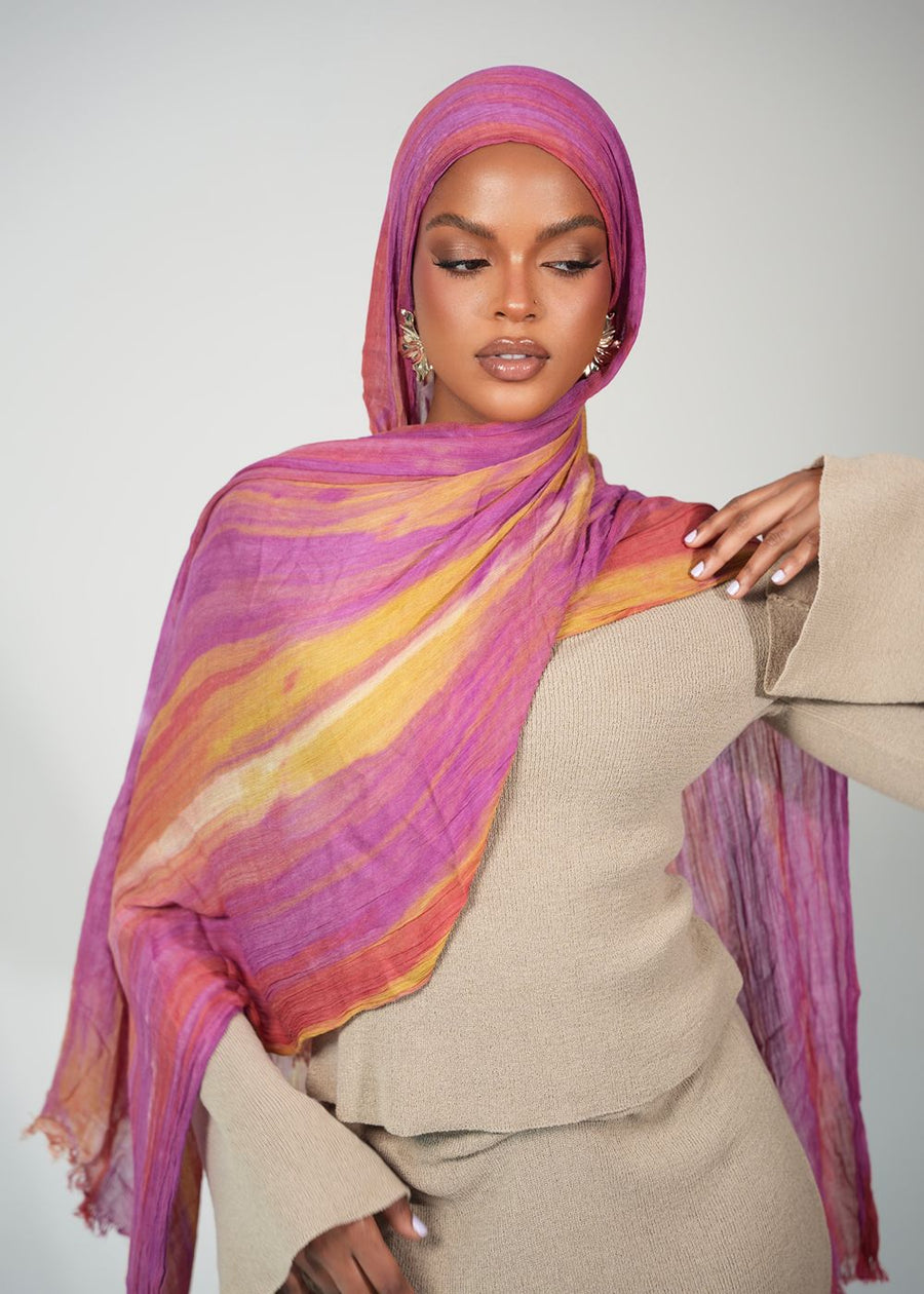 Sunset Sorbet Crinkle Rayon