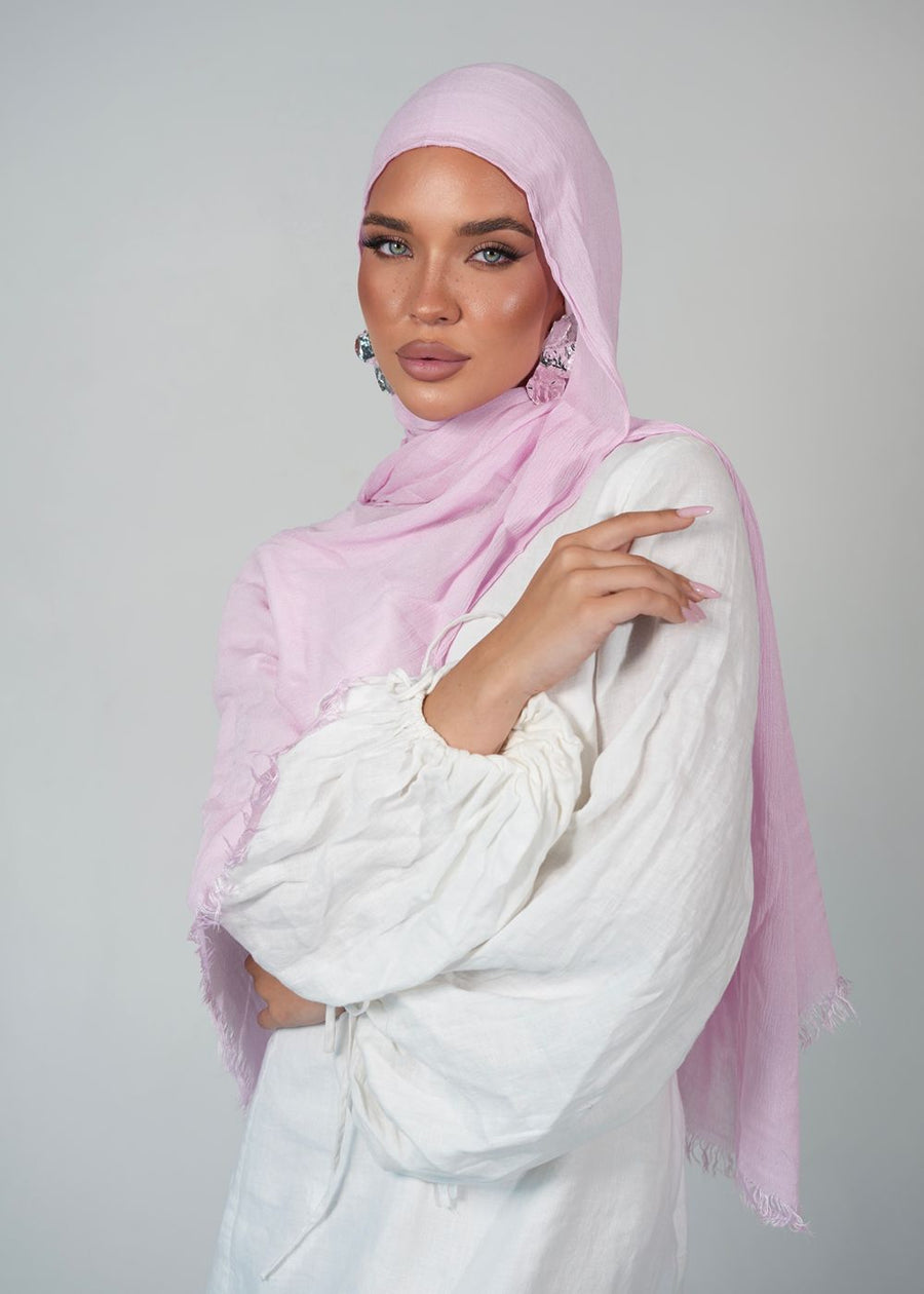 Pink Ice Crinkle Rayon