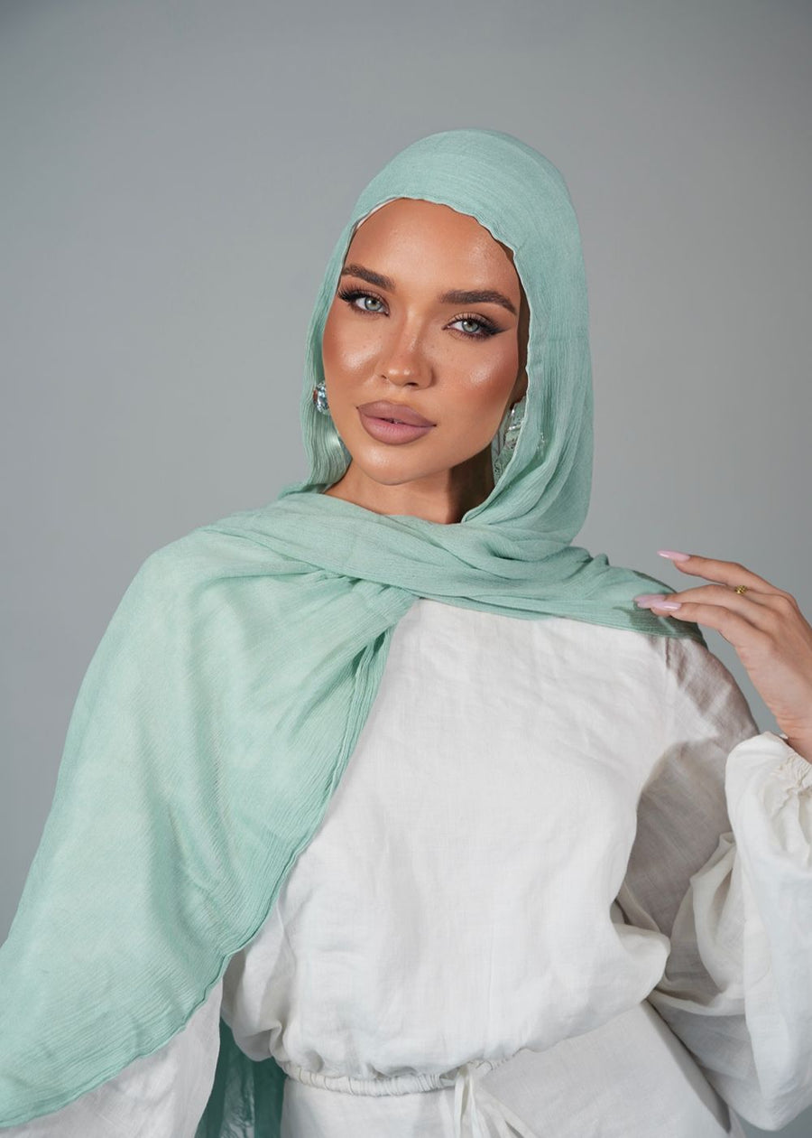 Aqua Crinkle Rayon