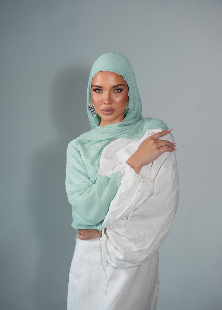 Aqua Crinkle Rayon
