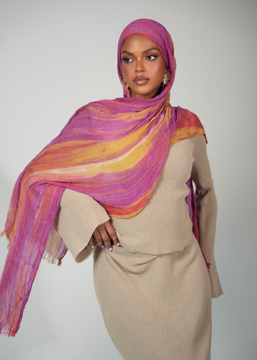 Sunset Sorbet Crinkle Rayon