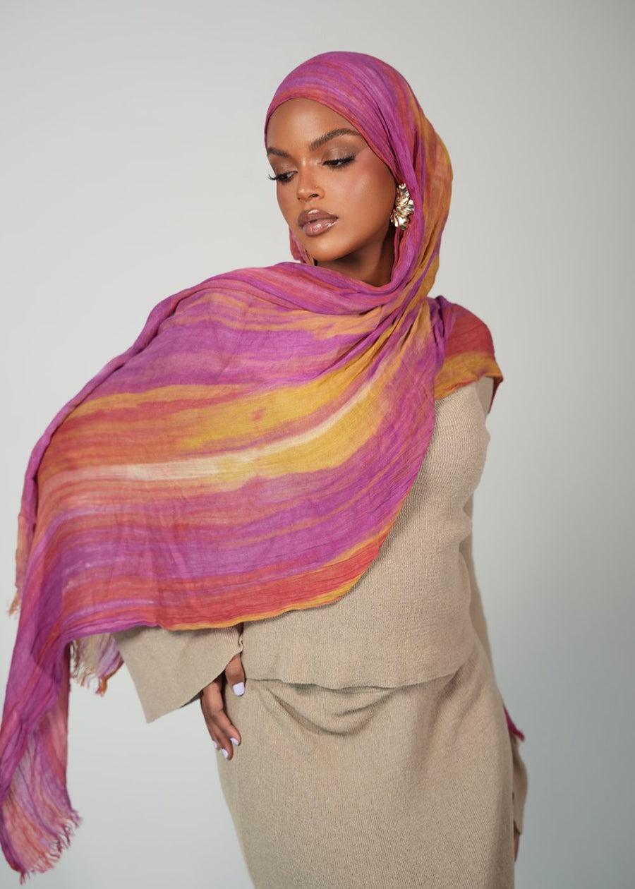 Sunset Sorbet Crinkle Rayon