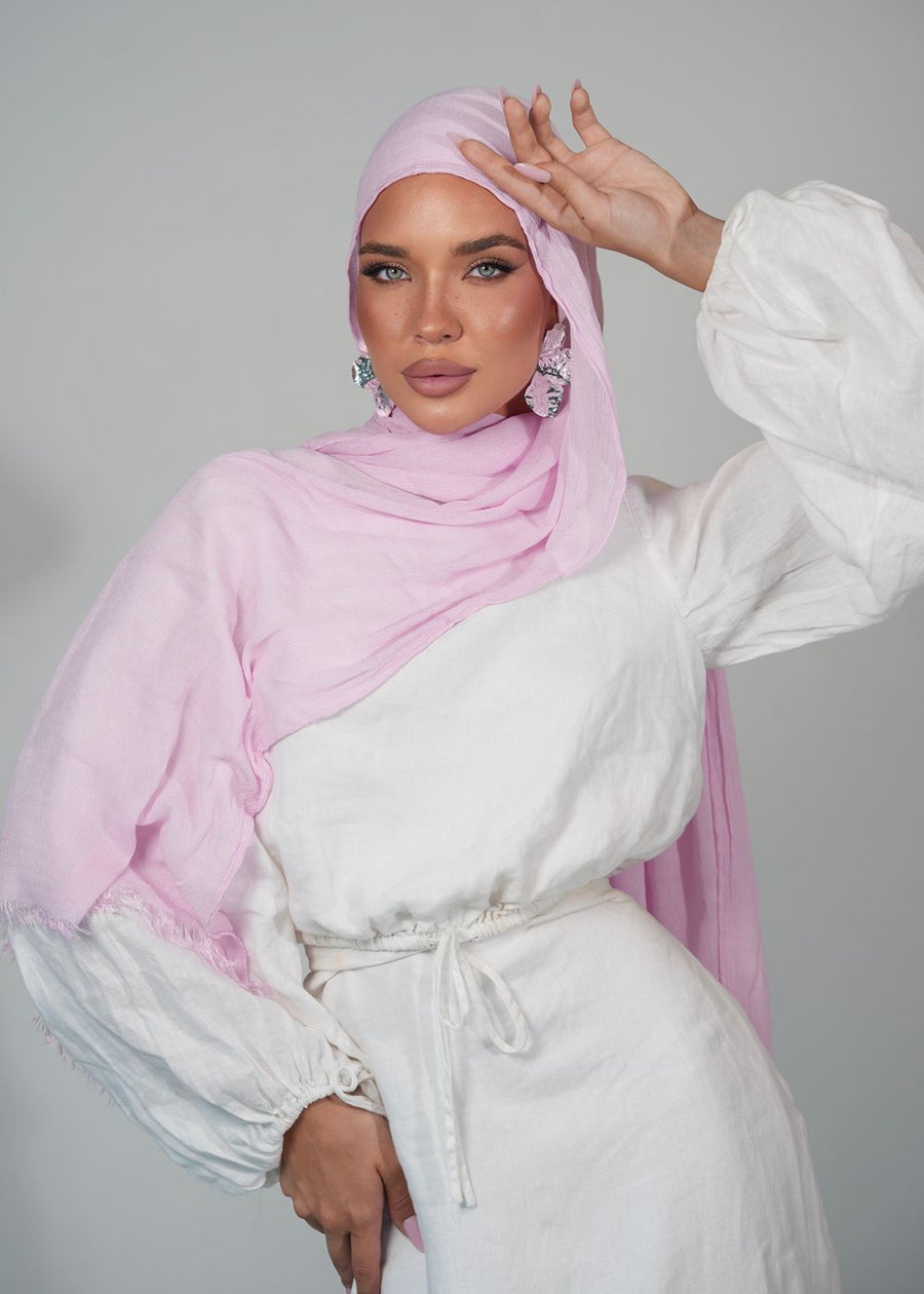 Pink Ice Crinkle Rayon