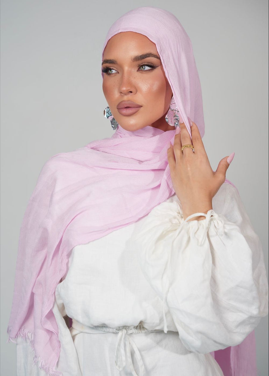 Pink Ice Crinkle Rayon