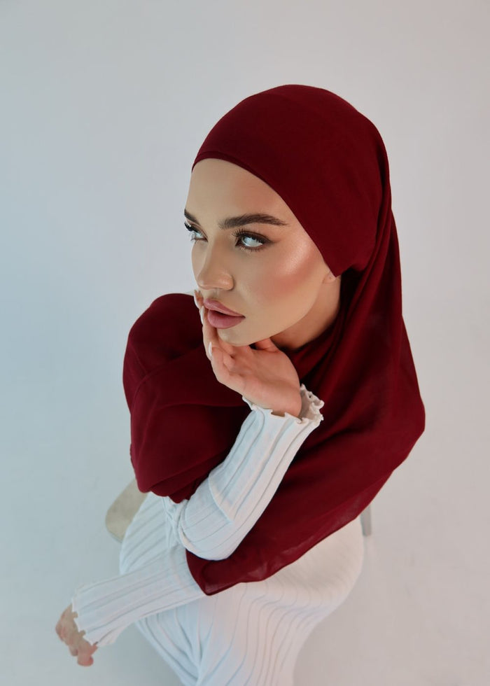 Fassi Premium Modal Hijab - Red Maroon