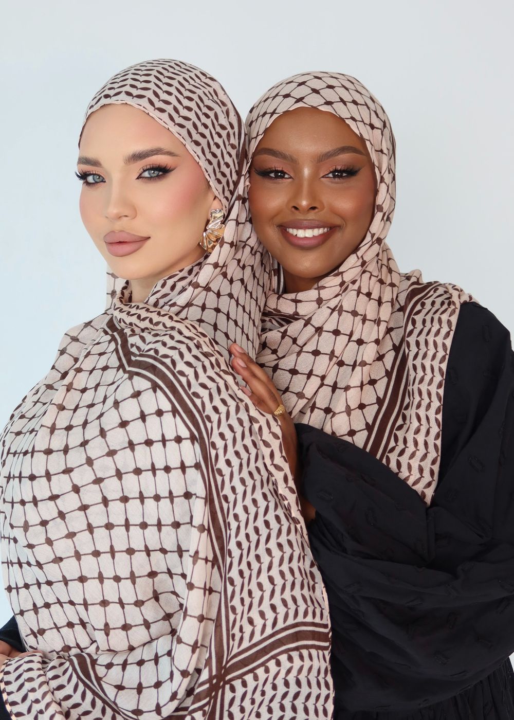 Keffiyeh Modal Hijab - Brown Print