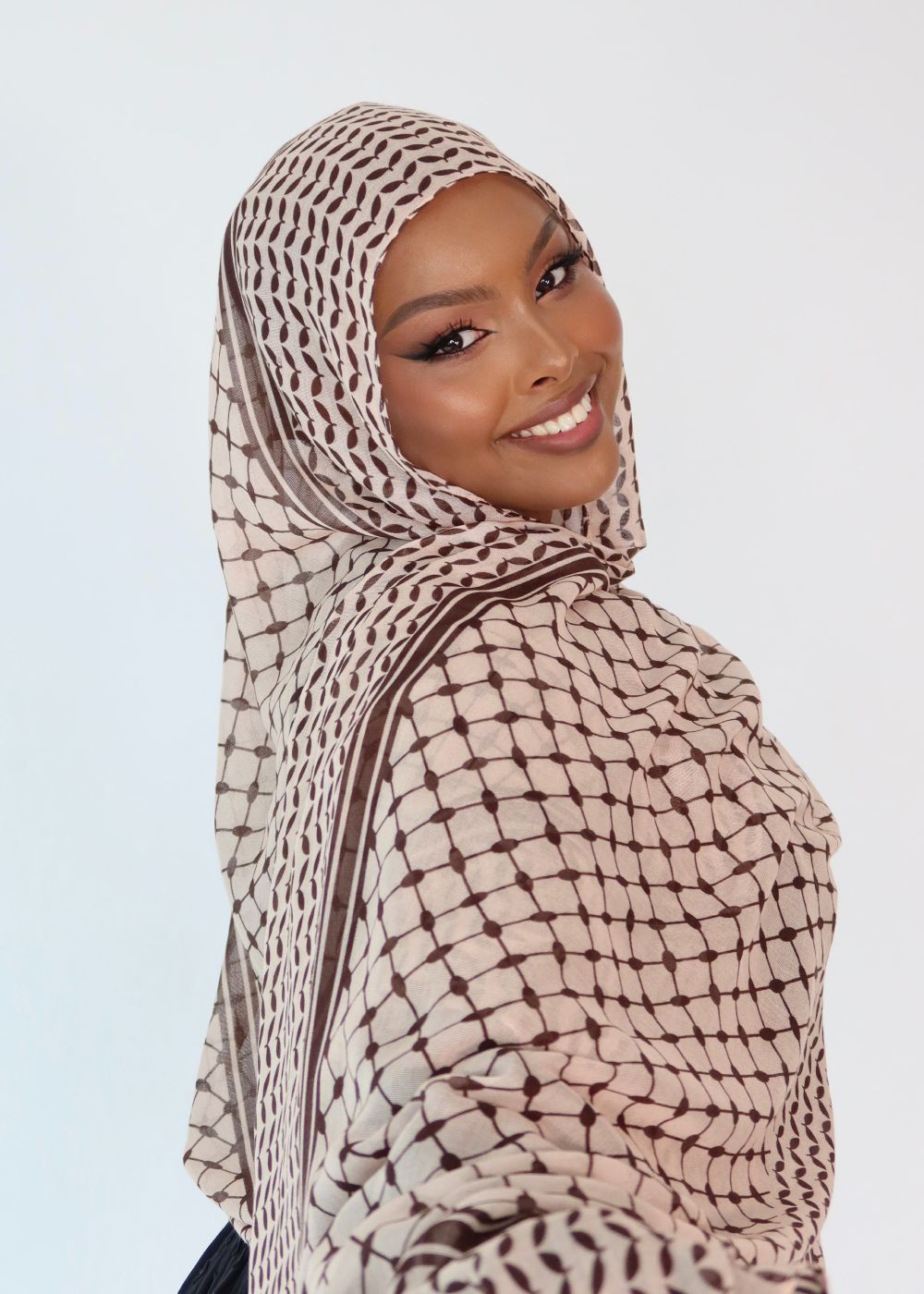 Keffiyeh Modal Hijab - Brown Print